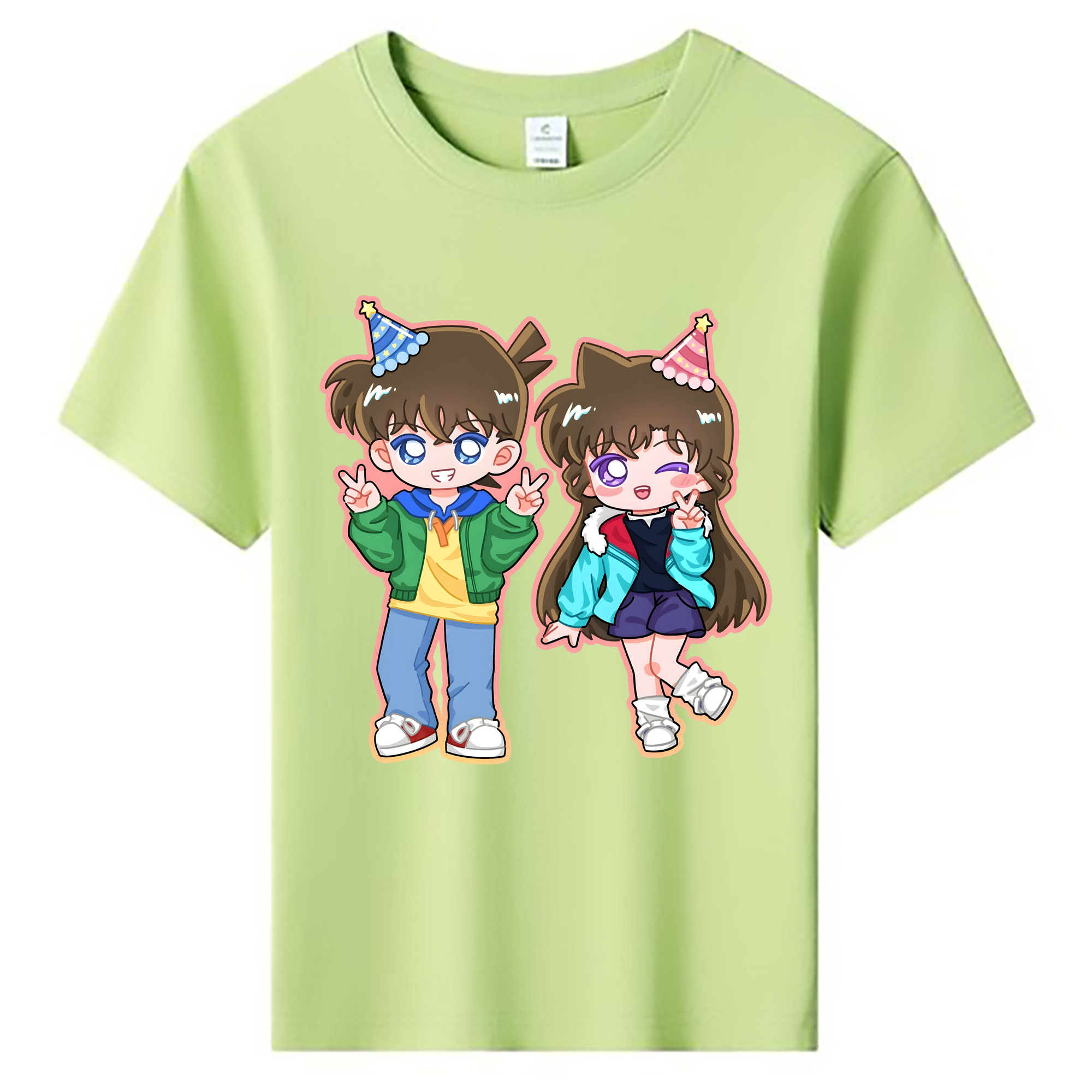 （画像用） 名探偵コナン 毛利 蘭 もうり らん、モーリ ラン Detective Conan Rachel Moore 綿100％キッズTシャツ（フロントプリント）